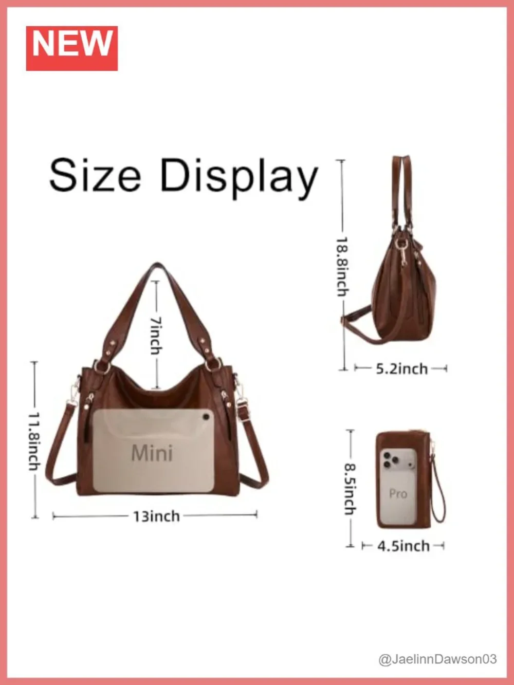 Faux Leather Hobo Handbag & Wallet Set, RFID Blocking, Tote Shoulder Bag